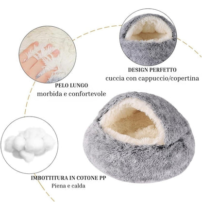 Fluffy™️- Cusino morbido per animali con tetto